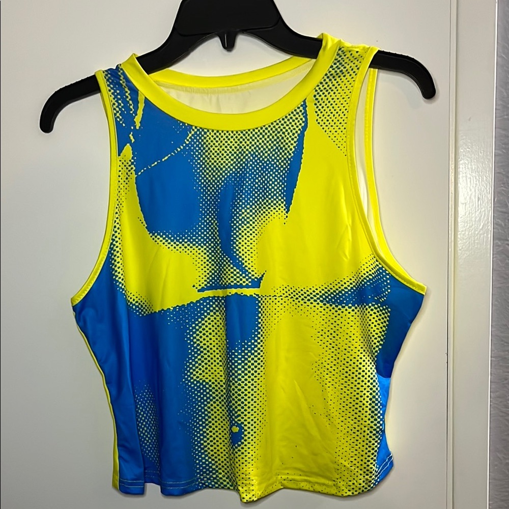 NWOT Vibrant Blue and Yellow Tank Top